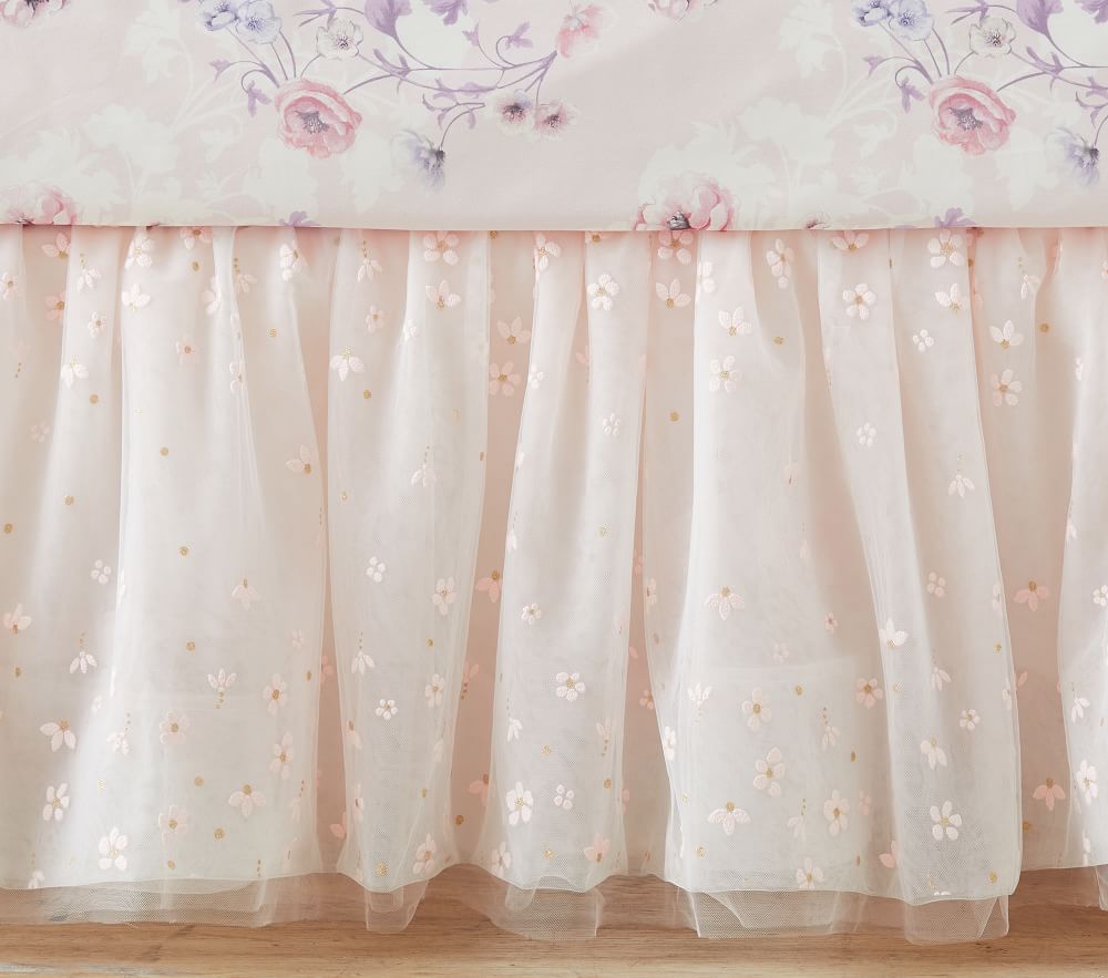 Monique Lhuillier Puffy Floral Bed Skirt